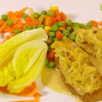 Seitán encebollado