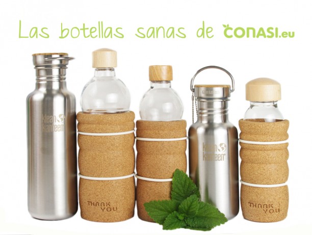 Botellas de materiales saludables