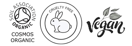 Logos cosmos organic, cruelty free y vegano
