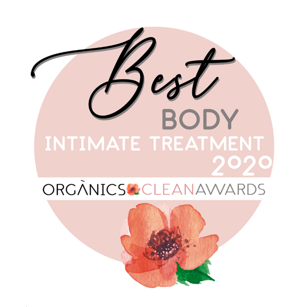 Logo premio mejor serum vaginal certificado por Organics Magazine