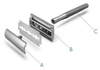 montaje maquinilla de afeitar clásica de Bambaw