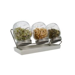 Germinador de 3 tarros con bandeja - 750 ml