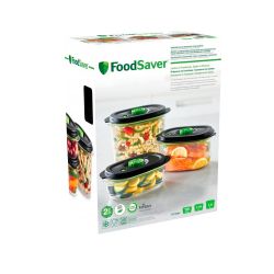 Pack 3 contenedores para envasar al vacío y marinar - Foodsaver