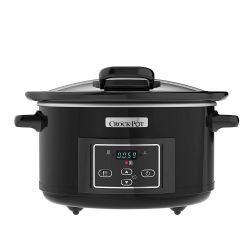 Crock Pot 4,7 litros, con temporizador y tapa abatible
