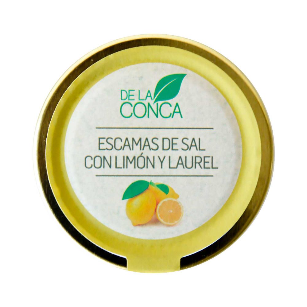 Tarjeta postal Empresa deshonesto Sal en escamas con limón y laurel, de Conca Organics