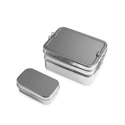 Fiambrera Metalica De Acero Inoxidable Con 2 Platos Ø 18 Cm. Lunch Box,  Fiambrera Metalica, Porta Alimentos Metalico, con Ofertas en Carrefour