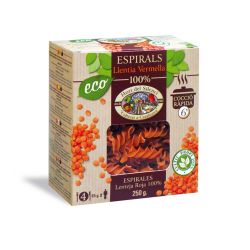 Fusilli de lenteja roja, ecológico, de Hort del Silenci