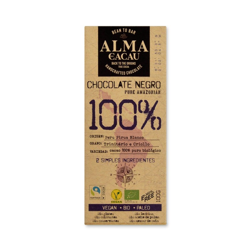 Chocolate ecológico 100% - Alma do Cacau