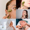 Pack rodillo masajeador facial+Gua Sha de jade verde - Zen Arome