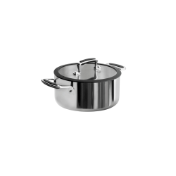 Olla de acero inoxidable con tapa de cristal, trimetal, 16 cm - Lacor