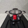 Olla de acero inoxidable con tapa de cristal, trimetal, 16 cm - Lacor