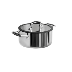 Cazuela trimetal de acero inoxidable con tapa de cristal 20 cm - Lacor