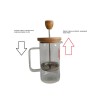 Cafetera francesa cristal, Wood, 800 cc - Lacor