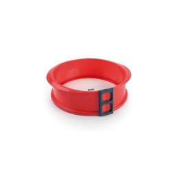 Molde redondo desmontable silicona platino con base de cristal, 22,5 cm - Ibili