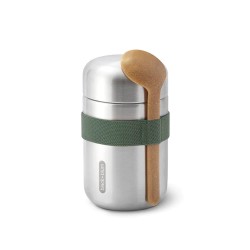 Fiambrera térmica de acero inoxidable con cucharón y cinta verde, 400 ml - Black & Blum