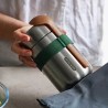 Fiambrera térmica de acero inoxidable con cucharón y cinta verde, 400 ml - Black & Blum