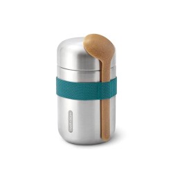 Fiambrera térmica de acero inoxidable con cucharón y cinta azul, 400 ml - Black & Blum
