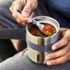 Fiambrera térmica de acero inoxidable con cuchara y tapón de corcho, 550 ml - Black & Blum