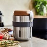 Fiambrera térmica de acero inoxidable con cuchara y tapón de corcho, 550 ml - Black & Blum
