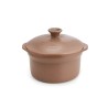 Olla de cerámica gres 20 cm con tapa, canela - Topgres