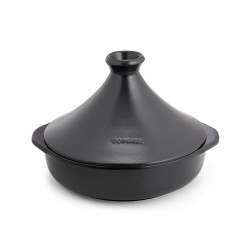 Tajine de cerámica gres para inducción de 25 cm con tapa, antracita - Topgres