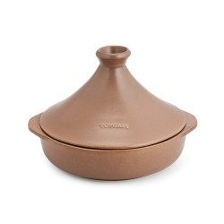 Tajine de cerámica gres para inducción de 25 cm con tapa, canela - Topgres
