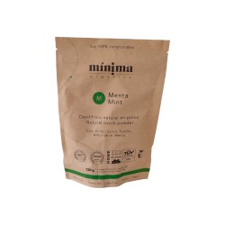 Pasta de dientes natural en polvo, menta y salvia, bolsa 120 g - Mínima Organics
