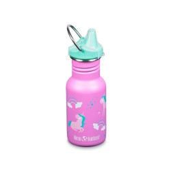 Botella acero inoxidable 355 ml para niños, unicornios, con tapón aprendizaje - Klean Kanteen