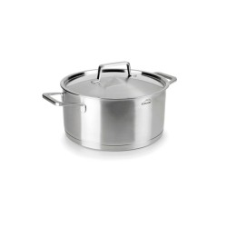 Olla foodie de acero inoxidable con tapa de acero, 24 cm - Lacor