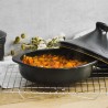 Tajine de cerámica gres 25 cm con tapa, antracita - Topgres