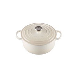 Cocotte de hierro colado esmaltado, color merengue, 20 cm - Le Creuset