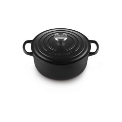 Cocotte de hierro colado esmaltado, color negro mate, 24 cm - Le Creuset