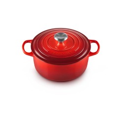 Cocotte de hierro colado esmaltado, color cereza, 24 cm - Le Creuset