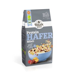 Muesli proteico de copos de avena integral sin gluten con frutas deshidratadas, ecológico - Bauckhof