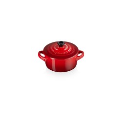 Mini cocotte de cerámica gres esmaltada, color cereza, 10 cm - Le Creuset