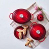 Mini cocotte de cerámica gres esmaltada, color cereza, 10 cm - Le Creuset