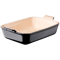 Fuente de cerámica gres esmaltada para horno, color negro, 4 litros - Le Creuset