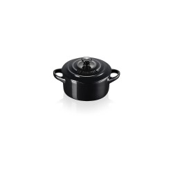 Mini cocotte de cerámica esmaltada, color negro, 10 cm - Le Creuset