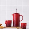 Taza de cerámica gres esmaltada 200 ml, color cereza - Le Creuset