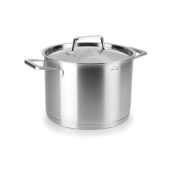 Olla alta foodie de acero inoxidable con tapa de acero, 26 cm - Lacor