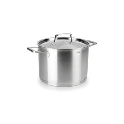 Olla alta de acero inoxidable con tapa de acero, foodie, 24 cm - Lacor
