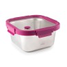 Fiambrera hermética cuadrada de acero inoxidable con tapa de cristal, 1500 ml - Lacor