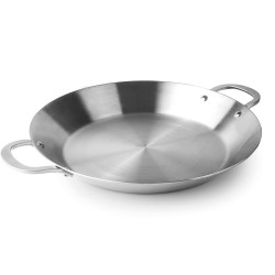 Paellera de acero inoxidable, trichef, 34 cm  - Lacor