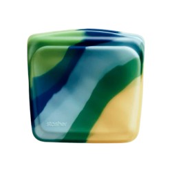 Bolsa porta alimentos de silicona platino mediana Blue Current, 828 ml - Stasher