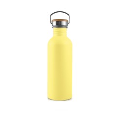 Botella de acero inoxidable, 750 ml, amarilla - Bambaw