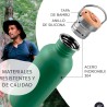 Botella de acero inoxidable, 750 ml, verde - Bambaw