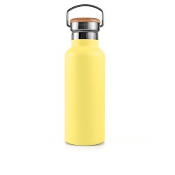 Botella térmica de acero inoxidable, 1000 ml, amarilla - Bambaw