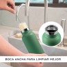 Botella térmica de acero inoxidable, 500 ml, verde - Bambaw