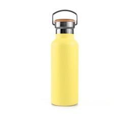 Botella térmica de acero inoxidable, 500 ml, amarilla - Bambaw
