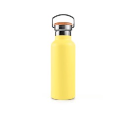 Botella térmica de acero inoxidable, 350 ml, amarilla - Bambaw